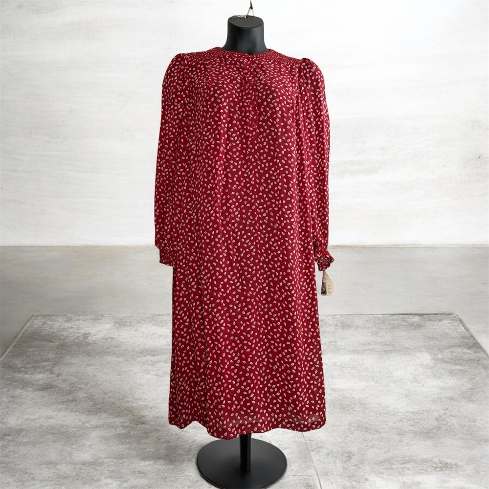 Vintage Chex California Red Printed Midi Dress Sz22 New